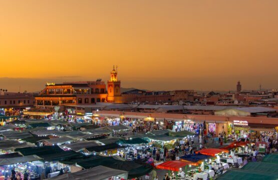 View of the famous Jemma El Fna square